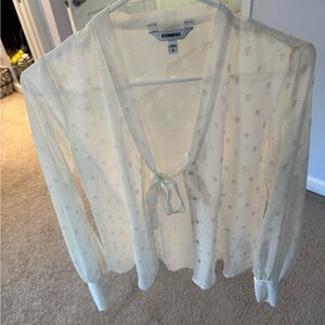 Express Women's Cream Sheer Top